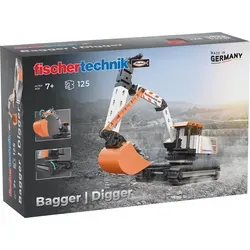 Fischertechnik Bagger Digger 576104 - Konstruktionsspielzeug mit 125 Bauteilen - Baukästen & Bausteine - Der bewegliche Arm und die Schaufel fördern kreatives Spiel und technisches Verständnis. Ideal für Baustellen-Abenteuer ab 7 Jahren!