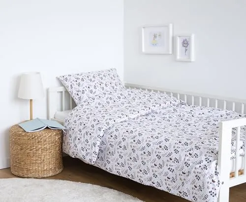 LOOLAY Kinderbettwäsche 100x135 Set 2-teilig - Bettwäsche Baumwolle und 40x60 cm Kissenbezug mit Reißverschluss - Weich, Atmungsaktiv und Hautfreundlich