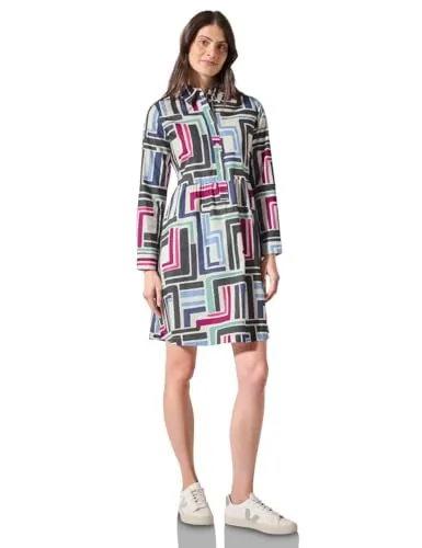 Cecil AOP Cotton Dress Light Alabaster White M