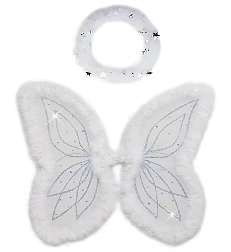 Engel Set Flügel Heiligenschein Kostüm Verkleidung Engelsflügel