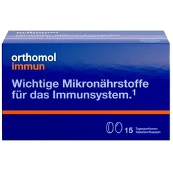 Orthomol Immun Tabletten/Kapseln 15er-Packung - Nahrungsergänzungsmittel zur Unterstützung des Immunsystems mit wichtigen Mikronährstoffen wie Vitamin C, D, Zink und Selen für ein starkes Immunsystem und Schutz vor oxidativem Stress.