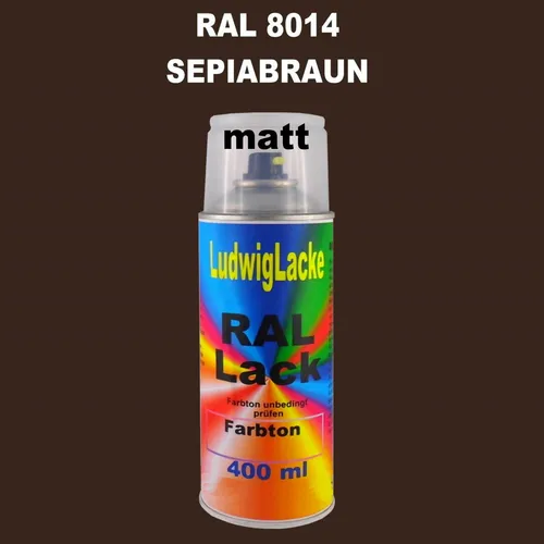 Spraydose Matt 400ml Ral 8014 Sepiabraun Metall Holz Papier Glas