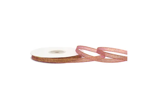 Creativery Geschenkband, Glitzerband 6mm x 32m Rolle Rot / Gold