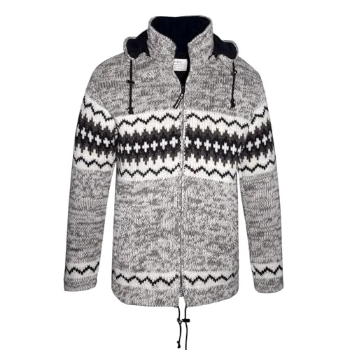 Schafwollstrickjacke Norweger grau meliert 608 | Schafwolle | Strickjacke | Schafwoll-Jacke | Woll-Jacke | Schafwolljacke | Außenjacke (DE/NL/SE/PL, Alphanumerisch, M, Regular, Regular, Grau)