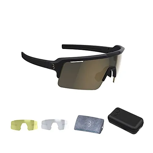 BBB Cycling Fuse BSG-65 Sportbrille - Sportbrille mit 3 wechselbaren Gläsern für optimale Sicht bei jedem Licht, unzerbrechlichem Rahmen und 100% UV-Schutz – ideal für Radfahrer!