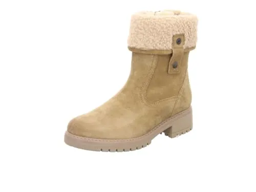 Gabor Stiefelette Veloursleder/Textil braun 39 EU - Wanderschuhe mit Lammwolle für optimalen Komfort, 5 cm Blockabsatz und Reißverschluss für einfaches An- und Ausziehen.