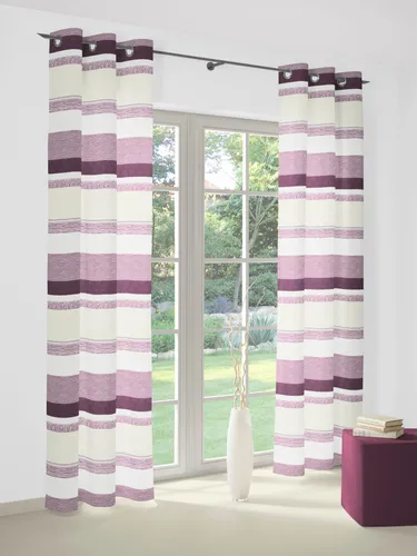 Wirth Vorhang Novara (1 St), Ösen, blickdicht, Jacquard in lila von Wirth