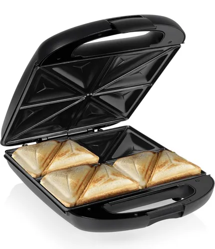 Tristar SA-3065 Sandwichmaker – 4 Pfännchen für perfekte Sandwiches - Sandwichmaker für 4 muschelförmige Sandwiches, ideal für die Familie. Mit Antihaftbeschichtung und rutschfesten Füßen für einfache Handhabung und Reinigung.