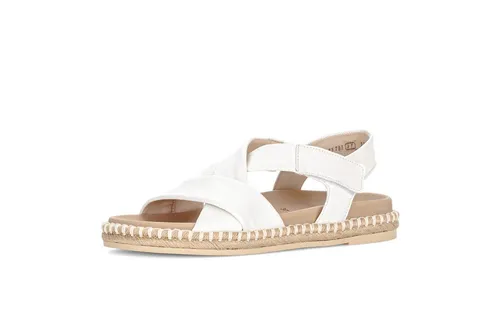 Gabor 83.781.20 Sandalette – Damen Riemchen Sandalen - Elegante Gabor Sandalette mit anatomisch geformtem Fußbett für hohen Tragekomfort. Ideal für warme Tage, in modischem Weiß und mit sicherem Klettverschluss.