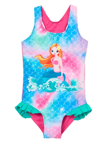 Playshoes UV-Schutz Badeanzug Mädchen - Meerjungfrau 98/104 - Badeanzug für Mädchen mit UV-Schutz, ideal für den Strand, aus schnell trocknendem Material und mit praktischem Windeleinsatz bis Größe 86/92.