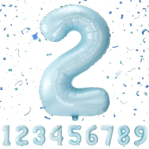 balloon Geburtstag zahlen Blau luftballon 2 jahre | Folienballon 2