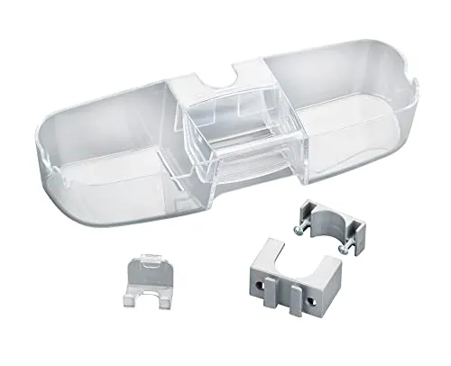 WENKO Duschstangencaddy Premium - Duschregal mit 3 Fächern und Haken, Polystyrol, 36 x 7.5 x 12 cm, Transparent, 7.5 x 12 x 36 cm