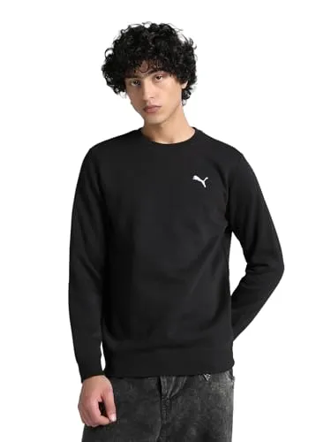 PUMA Herren ESS Crew FL Crew-Sweatshirt, PUMA Black - Trainingsbekleidung mit ergonomischem Design für optimalen Komfort, aus robusten Materialien gefertigt und ideal für verschiedene Sportarten.