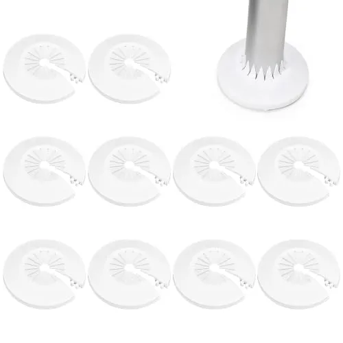 Rosetten Für Heizkörperrohre，Rohrabdeckung，Universaltyp 14-45 mm，Weiß，10Pcs | Unabhängige Kappe，Bodenverlegung，Wandmontage，Kunststoff，Wandrohrdekoration，Rohrschellen