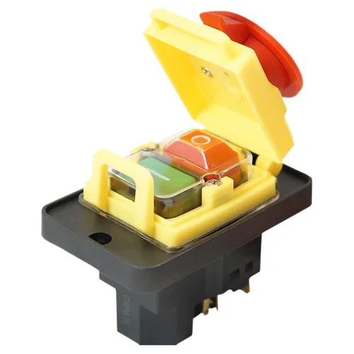 KEDU Einbau-Geräteschalter KJD18 3P 230V-50Hz - Druckschalter für Werkzeugmaschinen, ausgestattet mit Unterspannungsauslöser und Staubschutz, ideal für sichere Anwendungen in Industrie und Handwerk.