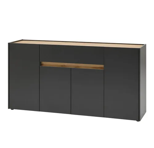 Lomadox Sideboard CRISP-61, Wotan Eiche Nb. 170/87/40 cm - Stylisches Sideboard für das Wohnzimmer, griffloses Design mit widerstandsfähiger Melaminharzbeschichtung – ideal für modernen Wohnkomfort.