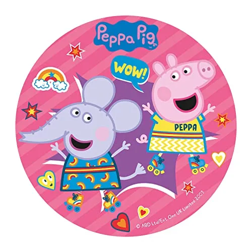 Dekora - Tortendeko Essbar | Peppa Wutz Tortenaufleger aus zuckerfreiem Esspapier - 20 cm, Mittel