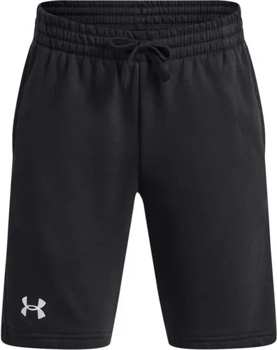Sweatshorts UNDER ARMOUR für Kinder, Größe L - Sportliche Sweatshorts für Jungen, ideal für Sport und Freizeit, aus 67% Baumwolle und 33% Polyester, bequem und stylisch in schwarz-weiß.