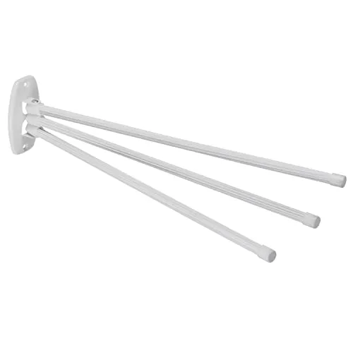 ABJ Handtuchhalter Handtuchstange Handtuch Halter mit Beweglichen Armen 45cm inkl. Montagesatz (3-armig, Weiß)