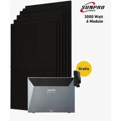 Balkonkraftwerk 3000W mit Speicher und Solarmodulen von Balkonstrom