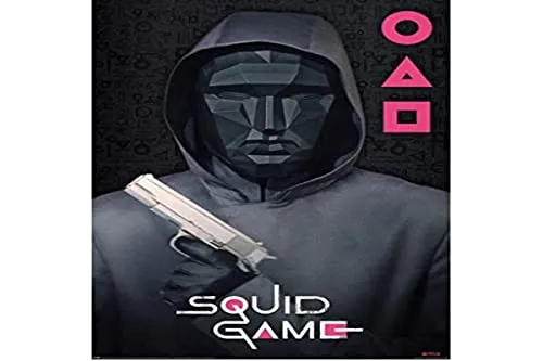 Pyramid Squid Game Poster Mask Man in schwarz von Pyramid