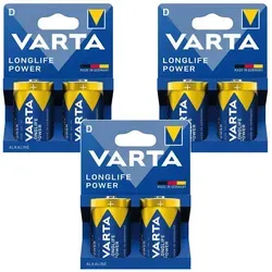 6x Alkalibatterie VARTA Longlife Power D LR20