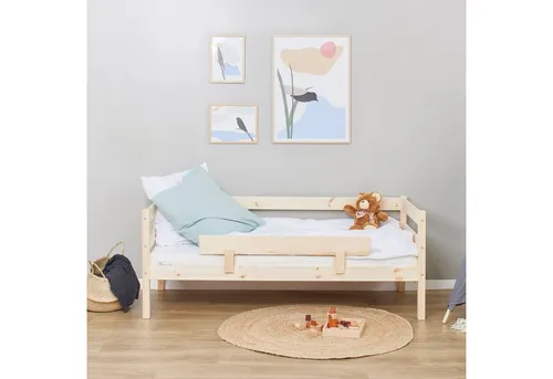 Hoppekids Einzelbett ECO Comfort Kinderbett, Kiefer Massivholz, Jugendbett inkl. Rollrost, 70x160 cm, wahlweise in verschieden Farben/ Matratze/ Absturzsicherung