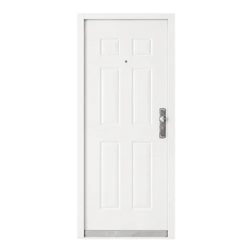 Sicherheitstür Haustür Wohnungstür Stahl 205x96cm Weiß RECHTS mit Zarge AH001