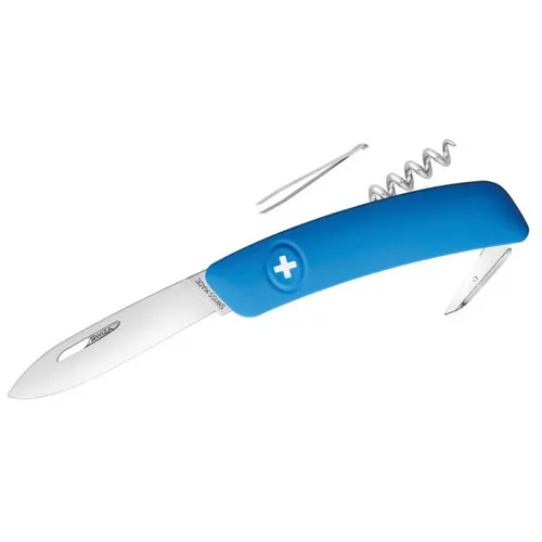SWIZA Taschenmesser D01, 6 Funktionen, blau - Kompaktes Klappmesser mit großer Feststellklinge und Sicherheitsblockierung. Ideal für Outdoor-Aktivitäten und Alltag, mit Anti-Rutsch-Griff für sicheren Halt.