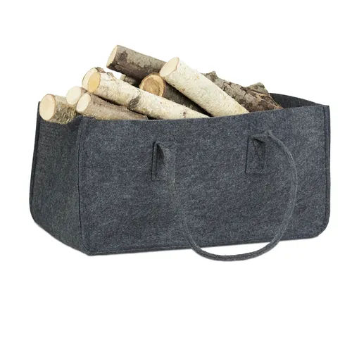 Kaminholztasche Kaminholzkorb Feuerholztragekorb Filzaufbewahrung Zeitungshalter
