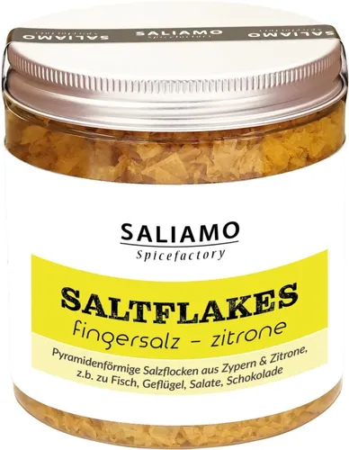 Saliamo | 125g BIO Fingersalz Salt Flakes Zitrone, Pyramiden Meersalz