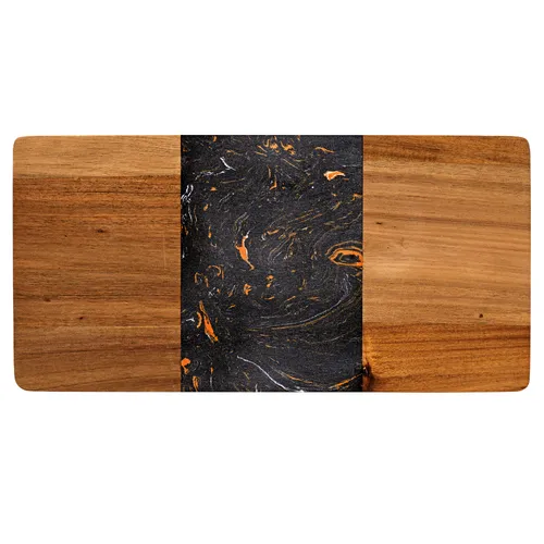 Marmorbrett Frühstücksbrett 40cm Schneidebrett Servierbrett Küchenbrett Holz