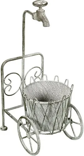 Blumenhocker AMBIENTE HAUS, grau, 18x48x25 cm - Eleganter Blumenhocker aus robustem Metall, ideal für die stilvolle Präsentation Ihrer Pflanzen. Mit kompakten Maßen passt er perfekt in jede Ecke.