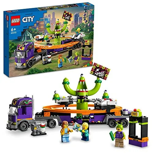 LKW mit Weltraumkarussell - LEGO® City - LEGO® City Set mit LKW und Weltraumkarussell, kreatives Spielzeug für Kinder ab 5 Jahren, fördert Fantasie und Geschicklichkeit.