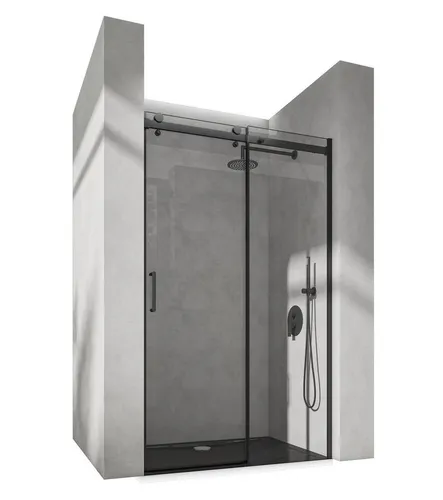 doporro Dusch-Schiebetür Teramo19K 100x195 cm - Moderne Duschtür aus Einscheibensicherheitsglas mit Schiebetür und Doppelrollen, ideal für platzsparende Nischenlösungen in Ihrem Badezimmer.