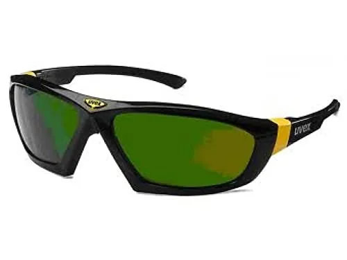 Uvex Schweisserschutzbrille / Bügelbrille 9185 athletic, schwarz, Scheibe: grün, Schutz: SS 3,0