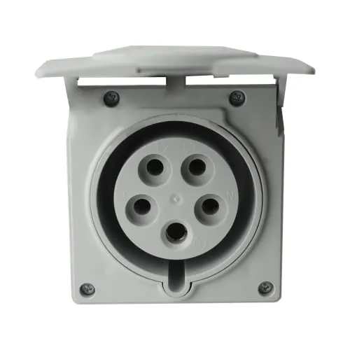 CEE Wandsteckdose mit Klappdeckel 32A 5P 400V IP44 Unterputz Steckdose Unterputzsteckdose Wanddose