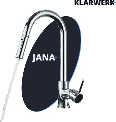 JANA Premium Edelstahl Küchenarmatur – Ausziehbare Mischbatterie mit Hochdruck