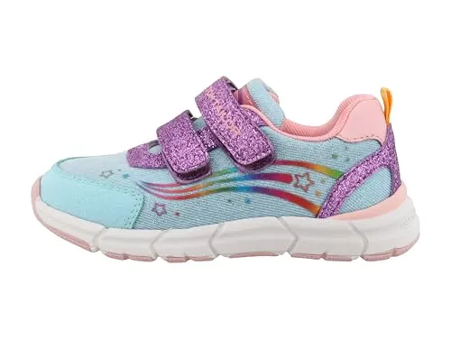 Tom Tailor Klettschuh Sneaker hellblau-bunt, Gr. 30 - Stylischer Sneaker aus Textil und Lederimitat mit Kontrastbesätzen, ideal für aktive Kinder und bequemes An- und Ausziehen.