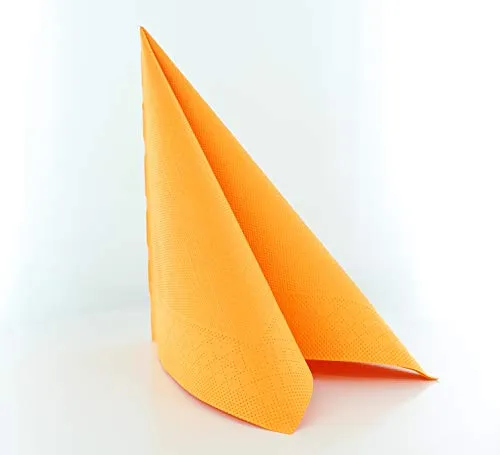 Sovie HORECA Serviette in CURRY/ORANGE aus Tissue Deluxe®, 4-lagig, 40 x 40 cm, 1/4 Falz, 50 Stück – Hochwertige Einweg-Servietten für Gastronomie, Events, Hochzeiten & stilvolle Tischdeko