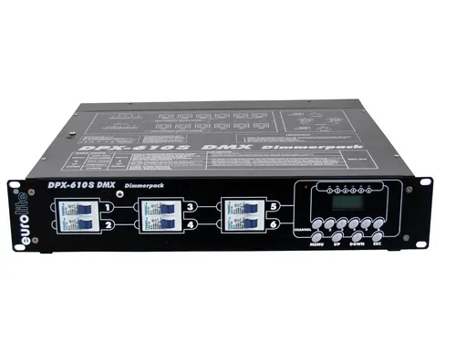 EUROLITE DPX-610 S DMX Dimmerpack - Vielseitiger DMX-Dimmer - Dimmer, ideal für professionelle Lichtsteuerung mit 6 Kanälen und robustem Design für Veranstaltungen und Bühnen.