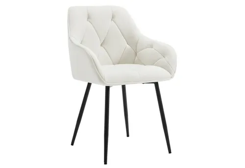 Woltu Polsterstuhl aus Samt in Weiß – Ergonomischer Esszimmerstuhl - Eleganter Polsterstuhl für Küche und Esszimmer, ergonomisch gestaltet und mit weichem Samtbezug. Ideal für jeden Bodenbelag, stabil und bequem für den täglichen Gebrauch.