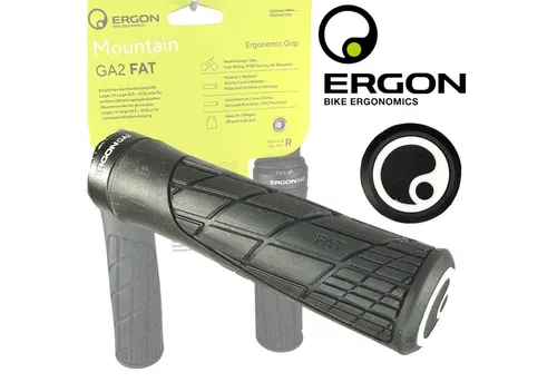 Ergon GA2 Fat MTB Dirt Ebike Lockon Griffe - Schwarz - Ergonomische Lenkergriffe für Mountainbikes und E-Bikes, bieten optimalen Halt und Komfort bei jedem Terrain.