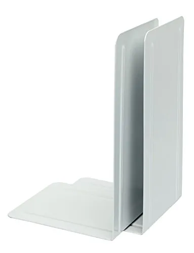 Alco-Albert 4303-10 Buchstützen aus Metall, 5 Paar, 130 x 240 x 140 mm, weiß