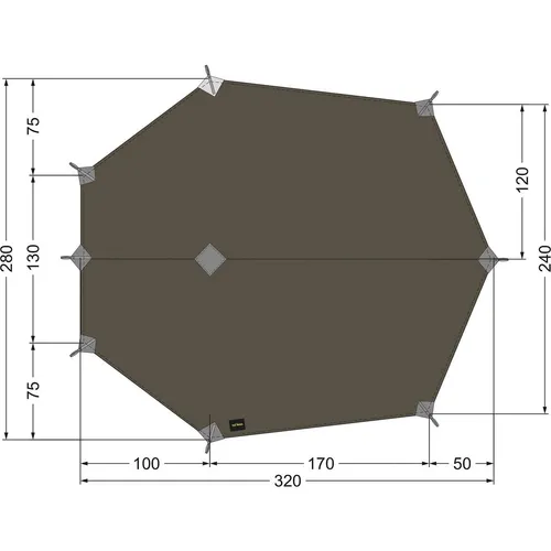 Tatonka Tarp Wing 3 LT stone grey olive - Ultraleichtes Multifunktions-Tarp für Camping, mit beeindruckender Reißfestigkeit und 3000 mm Wassersäule, idealer Schutz gegen Regen und Sonne.
