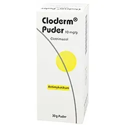 Cloderm Puder 30 G - Effektives Puder zur Unterstützung der Hautpflege bei Pilzerkrankungen, einfach anzuwenden und ideal für die Nachbehandlung. Für die lokale Anwendung geeignet.