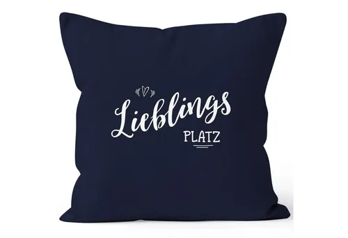MoonWorks Dekokissen Kissenbezug Lieblingsplatz Geschenk Kissen-Hülle Deko-Kissen 40x40 MoonWorks®