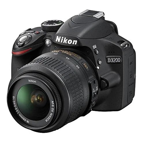 Produktbild Nikon D3200 SLR-Digitalkamera (24 Megapixel, 7,6 cm (3 Zoll) Display, Live View, Full-HD) Double Zoom Kit inkl. AF-S DX 18-55VR + 55-200VR Objektiv schwarz