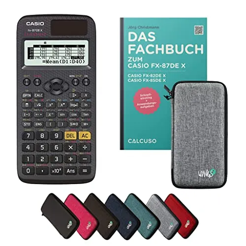 Casio fx-87DE X – Wissenschaftlicher Rechner mit Schutztasche und Fachbuch - Wissenschaftlicher Taschenrechner mit über 260 Funktionen, inklusive robuster Schutztasche und praxisnahem Fachbuch. Ideal für Schule, Studium und Büro, bietet er zuverlässige Berechnungen und wertvolles Zusatzwissen.