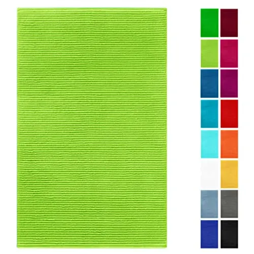 Lashuma Duschvorleger Frottee absorbierend, Linz Läufer Grün - Apfel 50x80 cm